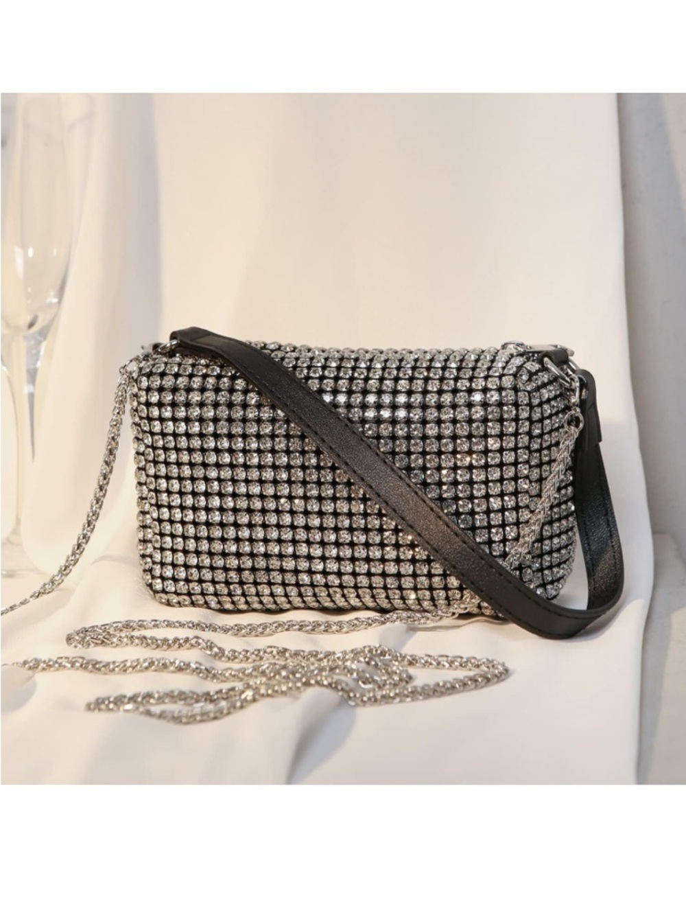 Alexander Wang Crystal Mesh Mini Crossbody - Iridescent/Silver